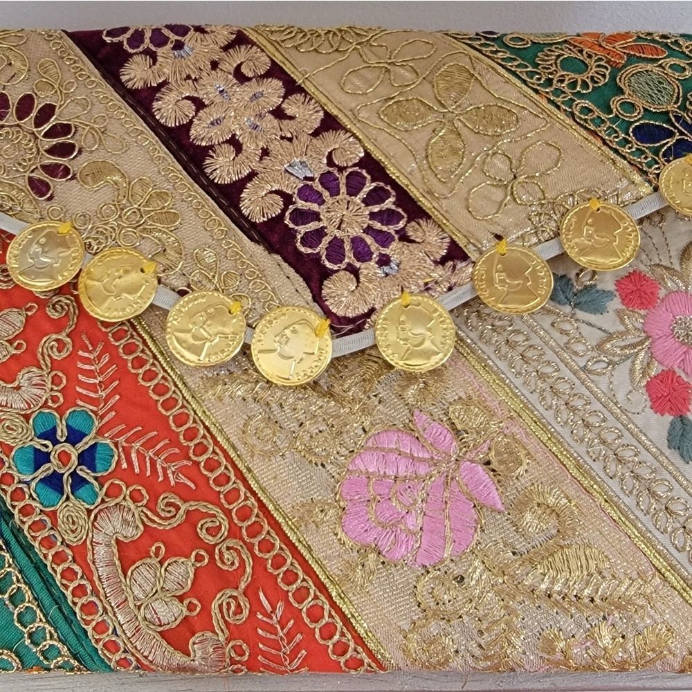 Upcycled vintage fabric clutch